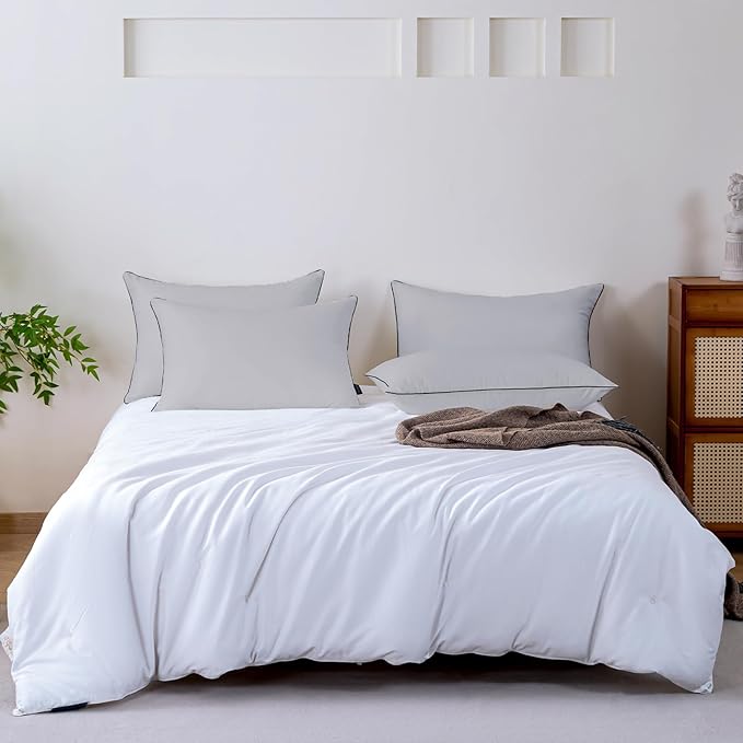 GOHOME Pillows Standard Size Set of 4 - Bed Pillows for Sleeping 4 Pack, Cooling Supportive Hotel Pillows with Premium Soft Down Alternative Fill for Side Stomach and Back Sleepers