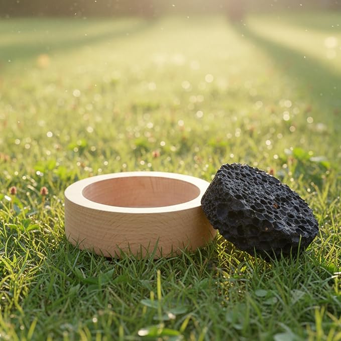Passive Essential Oil Diffuser Rock Diffuser Natural Wood Base Aromatherapy for Decorating at Desk, Office, or Car and Gift-Giving