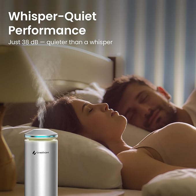 GentleJet MajesticMist Waterless Essential Oil Diffuser WiFi, Cold Air Nebulizing Scent Machine for Large Room (1000 sq ft), Smart App & Remote Control, Quiet Aluminum Diffuser, Plug-in