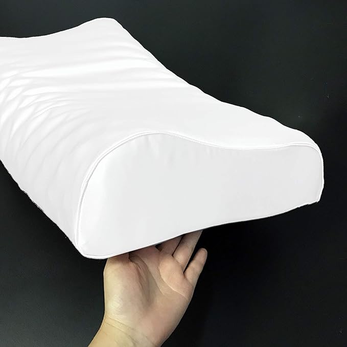 Silk Pillowcase for Memory Foam Pillow Neck Pillow, Pure Mulberry Silk Pillow Case for Cervical Pillow Contour Pillow (White, 21" x 14.5" x 4.9"/4.2")