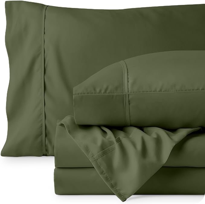 Bare Home Twin XL Sheet Set - 1800 Ultra-Soft Microfiber Twin Extra Long Bed Sheets - Double Brushed - Deep Pockets - Easy Fit - 3 Piece Set - Bedding Sheets & Pillowcases (Twin XL, Cypress)