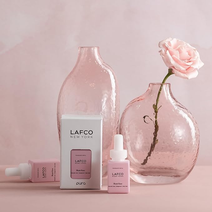 LAFCO New York Pura Smart Device Refill, Blush Rose - Pack of 2 - Vial Delivers Up to 2 Weeks of Fragrance Life - Made in the USA
