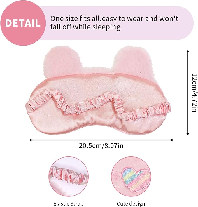 PERFECTSIGHT Sleep Eye Masks, Cute Sleep Eye Cover Lightweight Adjustable Eyeshade Mask Cover for Women Men Sleep Travel Nap, Sunglasses Bunny