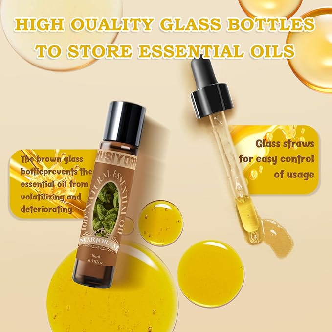 Marjoram Essential Oil 10ML - 100% Pure and Natural Therapeutic Grade Oils for Aromatherapy Diffuser - 0.34 Fl Oz/Marjoram