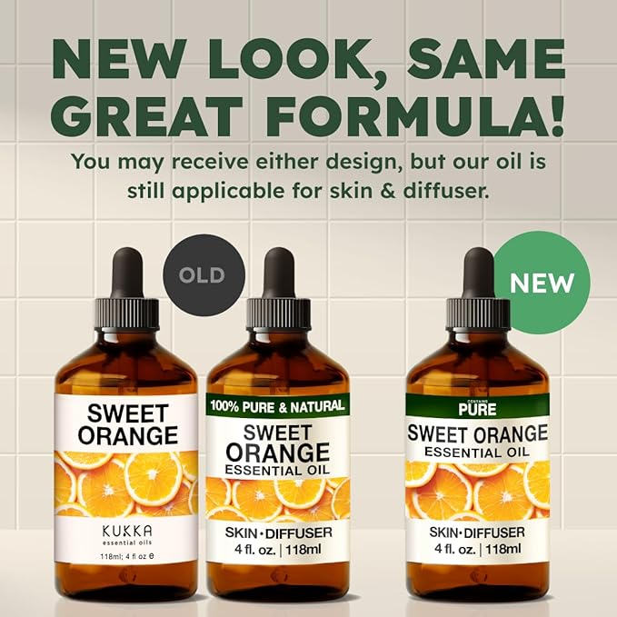 100% Pure Orange Oil - 4 Fl Oz Orange Essential Oil for Hair, Skin, Diffuser, Aromatherapy & DIY Soap Making Scent