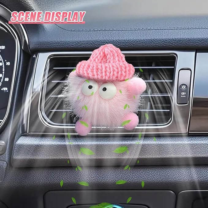 YoRise Coal Ball Car Dashboard Air Vent Trim Clips, Cute Car Vent Clip, Auto Diffuser Outlet Clip Charm, Universal Vehicle Interior Decoration Accessories for Women Girls (Pink)