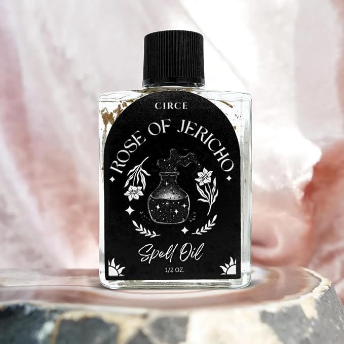 CIRCE Rose of Jericho Spell Oil - Inspire Hope, Transformation & Renewal - Add to Bath, Use in Rituals, Wear as Fragrance to Align w/Desires - Coconut Oil & Rose of Jericho Herb- 1/2oz