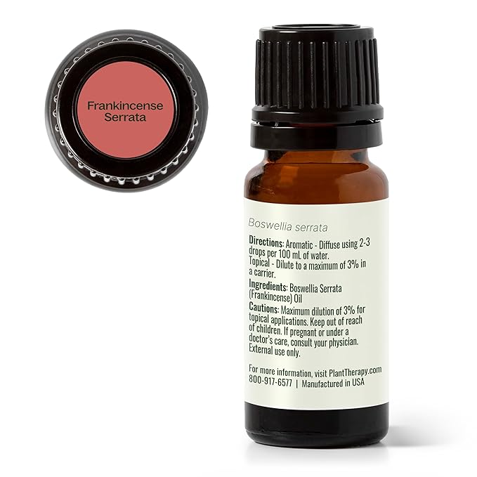 Plant Therapy Frankincense Serrata Essential Oils 100% Pure, Undiluted, Natural Aromatherapy, Frankincense Oil for Diffuser, Skin, Massage, & Joint Health, Therapeutic Grade 10 mL (1/3 oz)