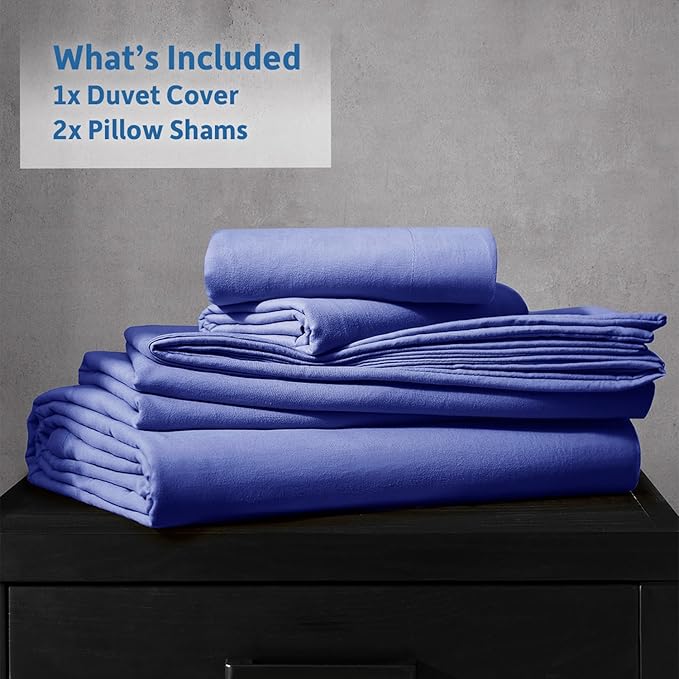 Nestl Royal Blue Duvet Cover Queen Size - Soft Double Brushed Queen Duvet Cover Set, 3 Piece, with Zipper Closure, 1 Duvet Cover 90x90 inches and 2 Pillow Shams