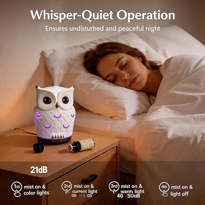 Ceramic Essential Oil Diffuser 200ml,Ultrasonic Aromatherapy Cool Mist Humidifier with 7-Color LED Night Light,Waterless Auto-Off & Timers,Vaporizer for Home Office Bedroom Decor