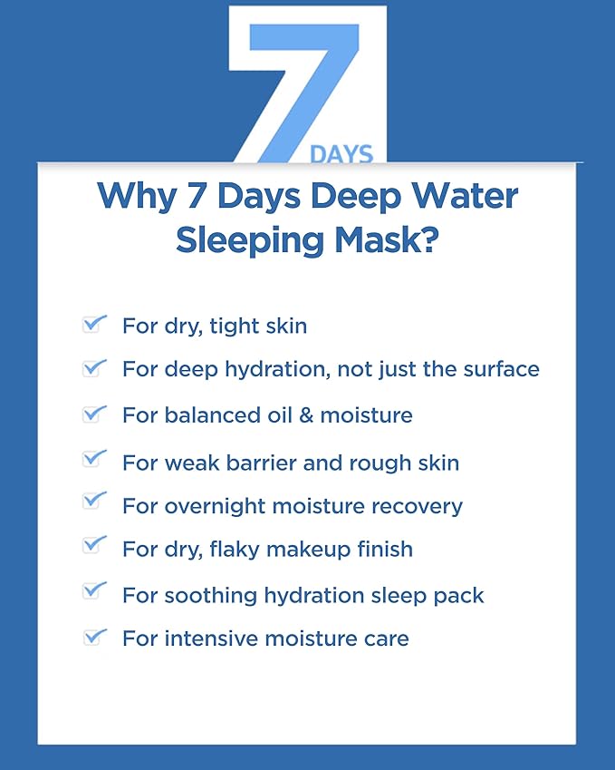 MAY ISLAND 7 Days Secret Deep Water Sleeping Mask - Korean Overnight Hydrating Treatment with Hyaluronic Acid - Intensive Moisturizing & Revitalizing - Single-Use Pouches, 0.17oz. x 12 Pack