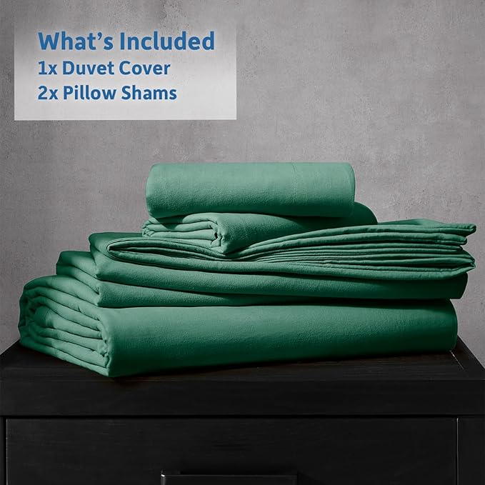 Nestl Dark Green California King Duvet Cover Sets - Soft Double Brushed Cal King Duvet Cover, 3 Piece, with Zipper Closure, 1 Duvet Cover 104x98 inches and 2 Pillow Shams