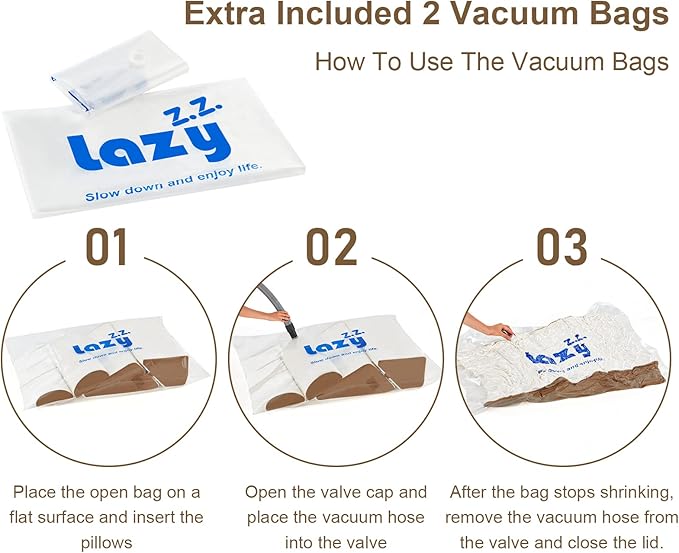 Lazyzizi 6pcs Orthopedic Bed Wedge Pillow Set, Memory Foam Wedge Pillow for Sleeping, Knee, Lumbar and Back Pain Relief Adjustable Bed Pillow - Acid Reflux, Anti Snoring & GERD Sleeping, Brown