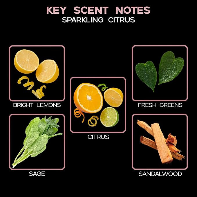 Sparkling Citrus Diffuser Oil - Luxury Essential Oils for Diffuser Refill & Air Freshener Room Spray - Long-Lasting & Natural Home Fragrance, Scented Oil for Diffusers, USA Made, 4oz