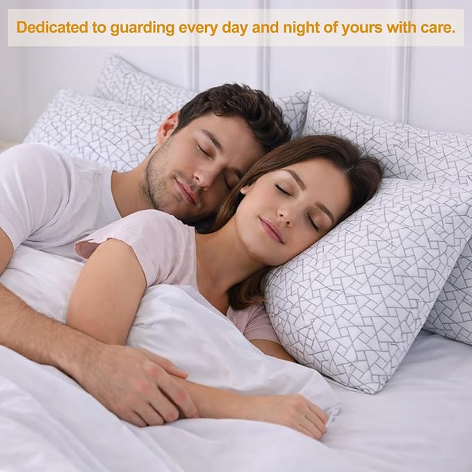 Shredded Memory Foam Bed Pillows Adjustable Hotel Quality Pillows for Side, Back and Stomach Sleeper, Breathable Washable Cover, Oeko-TEX Certified Queen Size Set of 2