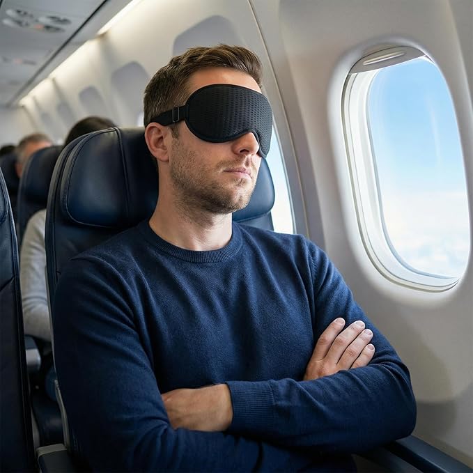 Sleep Mask Women Men 3D Contoured Eye Mask for Sleeping Mesh Fabric Side Sleeper Friendly Nap Rest Travel Essentials