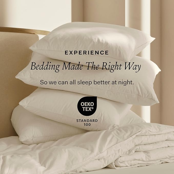 BOLL & BRANCH Down Alternative Pillow 2 Pack- Medium, Standard - Cooling Shell - Luxury Hypoallergenic Primaloft Down Alternative Fill - Superior Support