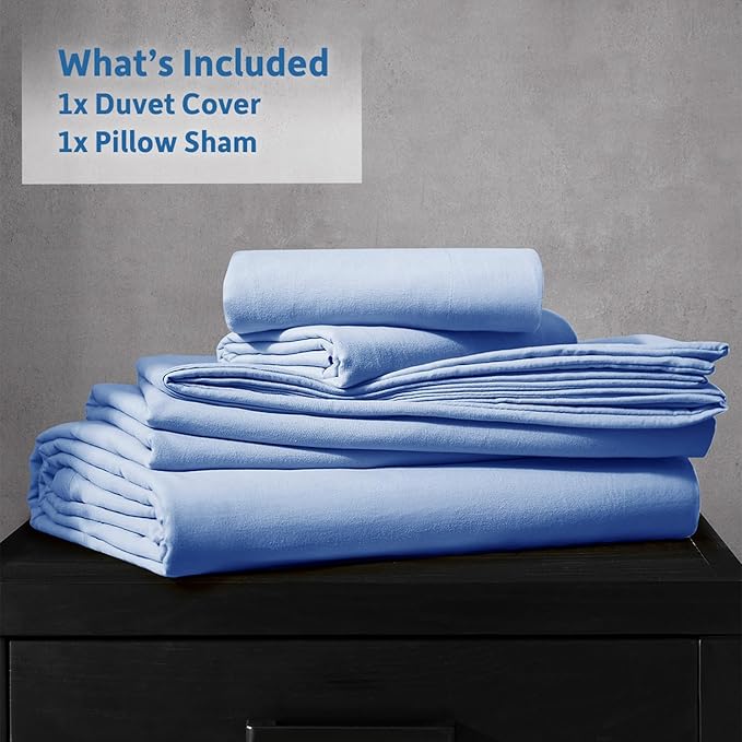 Nestl Twin Duvet Cover Set - Soft Double Brushed Calm Blue Duvet Cover Twin/Twin XL, 2 Piece, with Zipper Closure, 1 Duvet Cover 68x90 inches and 1 Pillow Sham