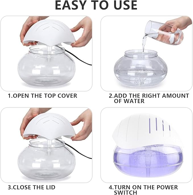 BBMars Aromatherapy Essential Oil Diffuser, Water Washable Air Purifier with 7 Color LED Night Light, Small Air Cleaner for Smoke & Pet Odor, Home Office Air Freshener