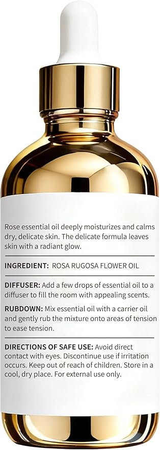 Rose Essential Oil 4 Fl Oz - Made in USA - 100% Pure Essential Oils - Essential Oils for Skin - Brighten the Skin Tone - Diffuser Oil Gifts for Women