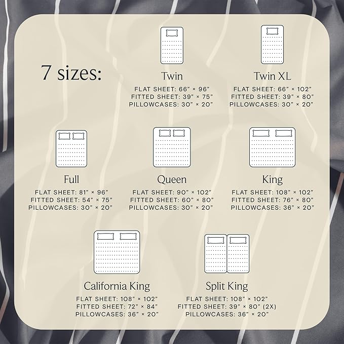 LuxClub Striped Sheets, 3 PC Striped Bed Sheets Twin Size for-Boys-and-Girls-Deep Pockets 18" Eco Friendly Wrinkle Free-Kids-Fitted Sheets Machine Washable Hotel Bedding (Twin, Light Grey)