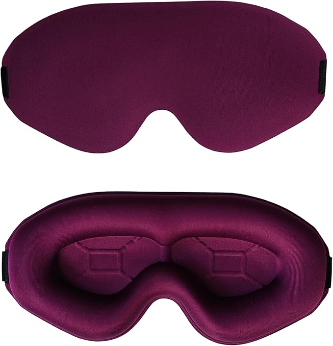 Sleep Mask for Side Sleeper, Light Blocking 3D Contoured Eye Mask, Zero Pressure Night Blindfold for Women & Men, Adjustable Strap, Soft Breathable Eye Cover