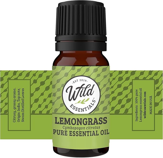 Wild Essentials Lemongrass 100% Pure Essential Oil 2 Pack - 10ml, All Natural, No additives