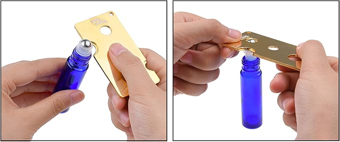 Kare & Kind Essential Oil Bottle Sticker Kit - Includes: 975x Essential Oil Bottle Labels (in 4 Different Sizes), 1x Metal Tool for Opening/Sealing Essential Oil Bottles and 1x Pen for Label Writing