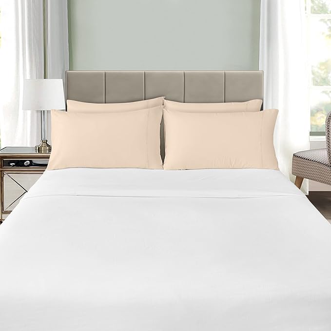 Utopia Bedding Queen Pillow Cases - 12 Pack - Envelope Closure - Soft Brushed Microfiber Fabric - Shrinkage and Fade Resistant Pillow Covers Queen Size 20 X 30 Inches (Queen, Beige)