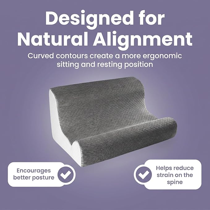Zerora Reading Pillow for Sitting Up in Bed Rest, Lumbar Neck Support Pillow with Back Support, Home Bedroom Sofa Dorm Essentials for Sleeping Reading Gaming Foot Rest Floor Chair Cushion (Grey)