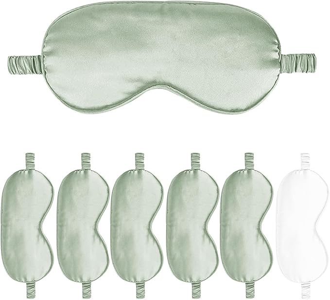 7PACK Satin Eye Mask Silk Sleep Masks Silky Blackout Eyes Covers Sleeping Blindfold Eyeshade Wedding Bridal Gift Travel Naps