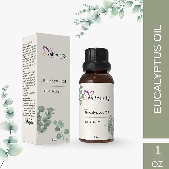 Eucalyptus Essential Oil 1 Oz (30ml) – 100% Pure Natural Eucalyptus Oil for Aromatherapy Diffuser, Skin & Hair Care, Massage, Soap & Candle Making (Pack of 12)