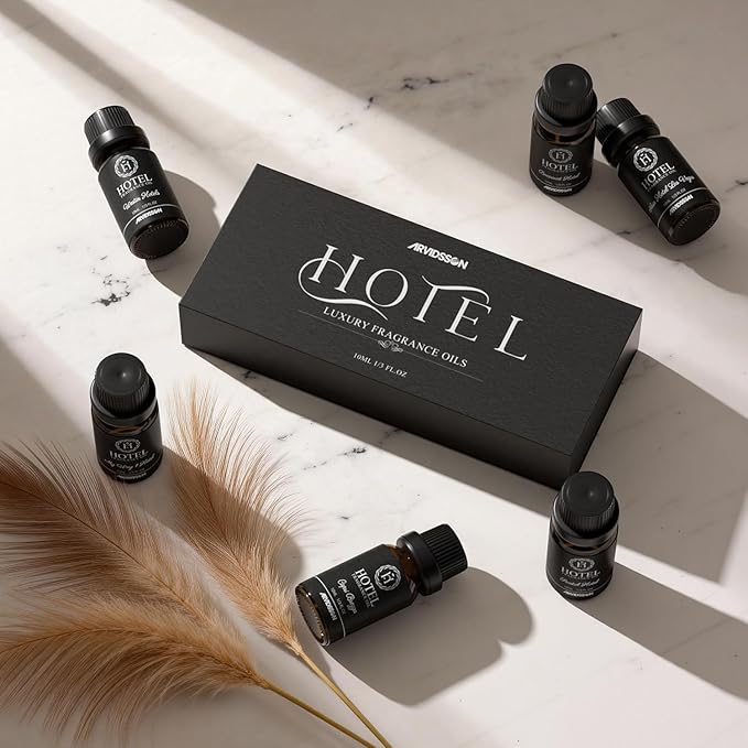 ARVIDSSON Hotel Diffuser Oil Gift Set - Inspired by 5-Star Hotel Scents - Luxury Hotel Essential Oils for Diffuser and Crafting, Hotel Collection Oil Set 6 x 10 mL, 0.34 fl oz