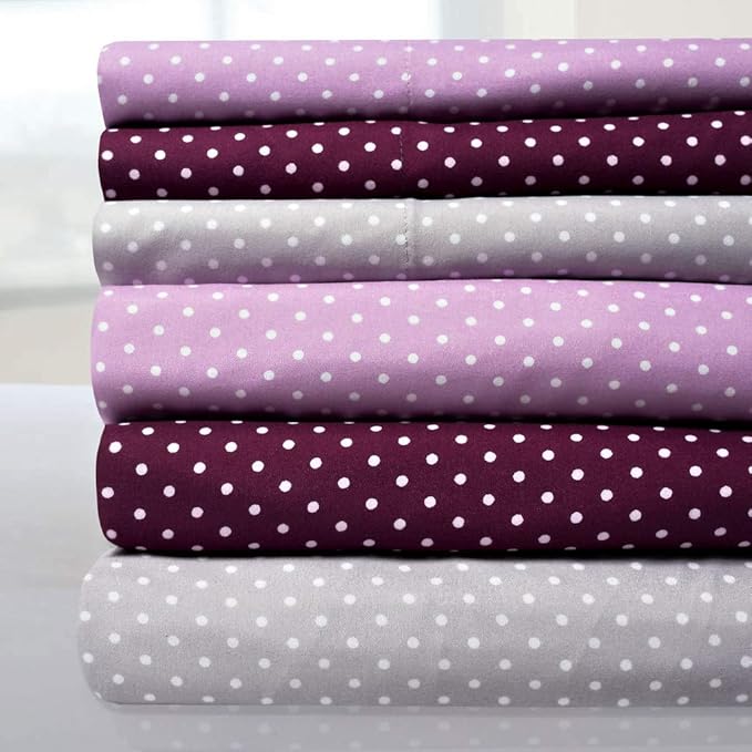 1500 Supreme Collection King Sheet Sets Polka Dot Gray - Luxury Hotel Bed Sheets and Pillowcase Set for King Mattress - Extra Soft, Elastic Corner Straps, Deep Pocket Sheets, King, Polka Dot Gra