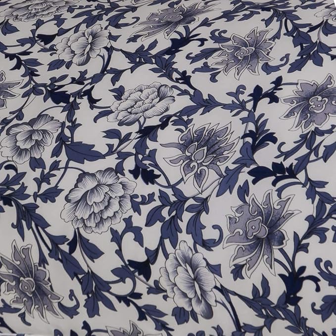 Silk Pillowcase for Memory Foam Pillow Neck Pillow, Pure Mulberry Silk Pillow Case for Cervical Pillow Contour Pillow (Blue and White, 20" x 12.5" x 4"/3")