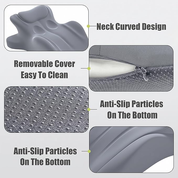 Sleeping Pillow on the Bed, Multifunctional Prone Position Prone Pillow, Prone Sleeping, Prone Playing with Mobile Phones, Reading Tools, and Fun Pillows (Grey)