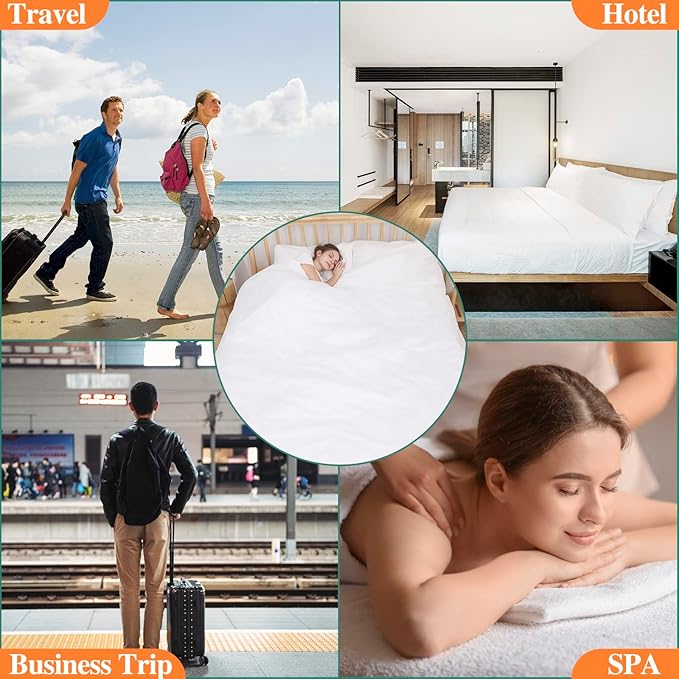 Disposable Bed Sheets Fitted Sheet King Size, Disposable Travel Sheet for Hotel with Quilt Cover and Pillowcase, Disposable Bedding Travel Bedding Disposable Sheets for Travel Hotel Hospital