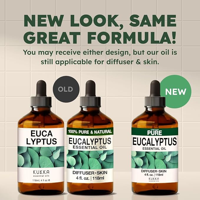 100% Pure Eucalyptus Oil - 4 Fl Oz Eucalyptus Essential Oil for Hair, Skin, Diffuser, Aromatherapy & DIY Soap Making Scent