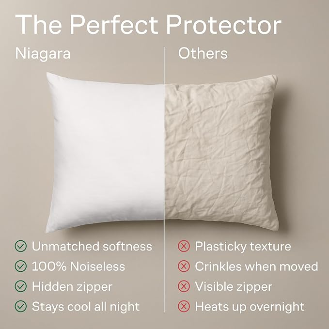 Ultra Soft Pillow Protectors with Zipper Queen Size - Set of 8 Breathable Pillow Covers - 100% Protection Against Stains, Dust & Dirt - Machine Washable (White)