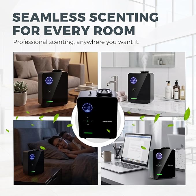Pro, 2026 Upgraded, Waterless Essential Oil Aromatherapy Scent Diffuser. Whole Home System, 2000 sq ft Coverage, Home, Office, Spa. Touch Panel and Bluetooth Controls.