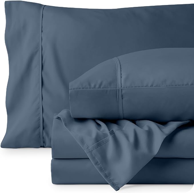 Bare Home Twin Sheet Set - 1800 Ultra-Soft Microfiber Twin Bed Sheets - Double Brushed - Deep Pockets - Easy Fit - 3 Piece Set - Bedding Sheets & Pillowcases (Twin, Bering Sea)