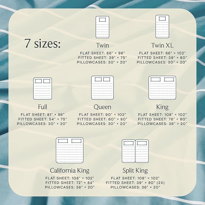 LuxClub 4 PC King Size Sheet Set, Breathable Luxury Bed Sheets, Deep Pockets 18" Wrinkle Free Cooling Machine Washable Hotel Bedding (Striped Light Blue)