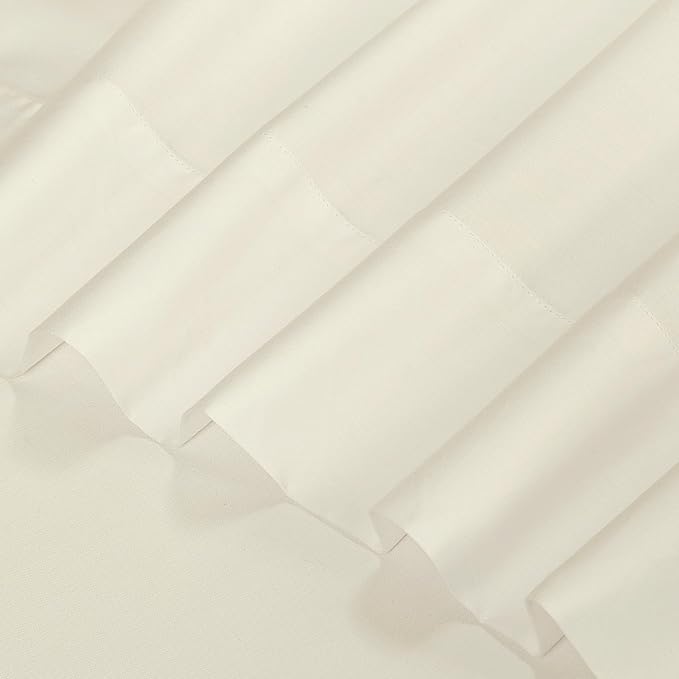 ROYALE LINENS Bamboo Viscose King Sheet Set - Cooling Bed Sheet Set - 1 Fitted, 1 Flat & 2 Pillowcase - Fits Up to 16" - Organic Viscose Derived from Bamboo - Bedding Sheet Set (King, Egret)