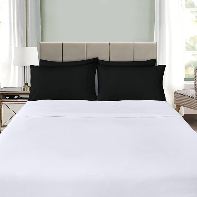 Utopia Bedding Standard Pillow Cases - 12 Pack - Envelope Closure - Soft Brushed Microfiber Fabric - Shrinkage and Fade Resistant Pillow Covers Standard Size 20 X 26 Inches (Standard, Black)