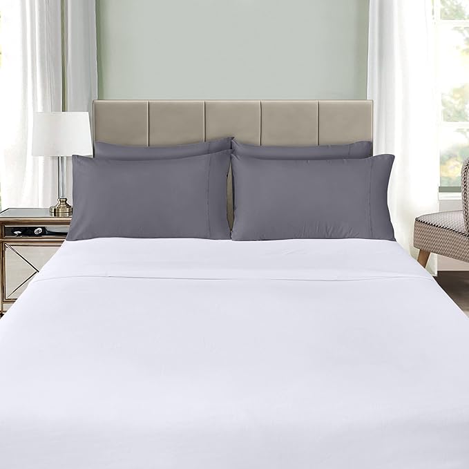 Utopia Bedding King Standard Pillow Cases - 4 Pack - Envelope Closure - Soft Brushed Microfiber Fabric - Shrinkage and Fade Resistant Pillow Covers 20 X 36 Inches (King Std, Grey)