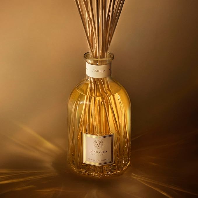 Dr. Vranjes - Ambra 250 ml Diffuser + Double Pack of White Sticks (3 Pieces Bundle)- Luxury Home Fragrance, Made in Italy, Main Scent: Oriental, Olfactory Pyramid: Amber, Patchouli, Sandalwood