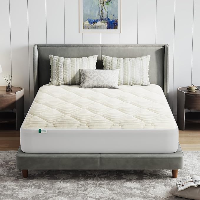 Novilla Fleece Mattress Topper King, Warm Sherpa Mattress Pad, Cloud-Like Soft Bed Cover for Winter, Deep Pocket fits up to 21", Machine Washable