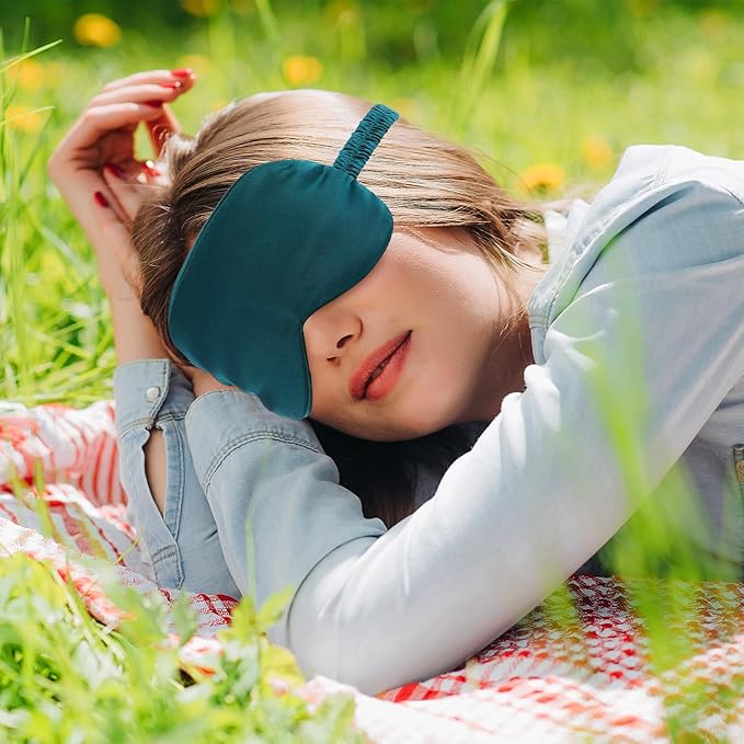 Geyoga 24 Pcs Silk Sleep Masks Soft Satin Eye Masks for Sleeping with Adjustable Elastic Strap Comfortable Blindfold Eyeshade for Men Women Travel Nap Night Sleep(Black, Grey, Green, Pink)