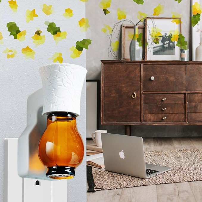 Blank Plug in Air Freshener Polarized Wall Plug Oil Diffuser for DIY Characteristic Home Scent from Natural Essential Oil, EO+Water, Fragrance Refill (White 2 Sets)