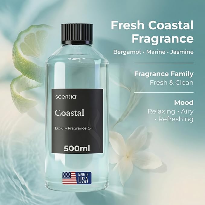 Scentia W Bliss (W Magic) Diffuser Oil for HVAC Scent Machine – Hotel Fragrance Inspired by W Hotel – 500 mL – Bergamot, Lemongrass & Jasmine Oil for Commercial & Cold Air Diffusers, Made in USA